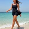 Black Flowy Tankini with Boyshorts