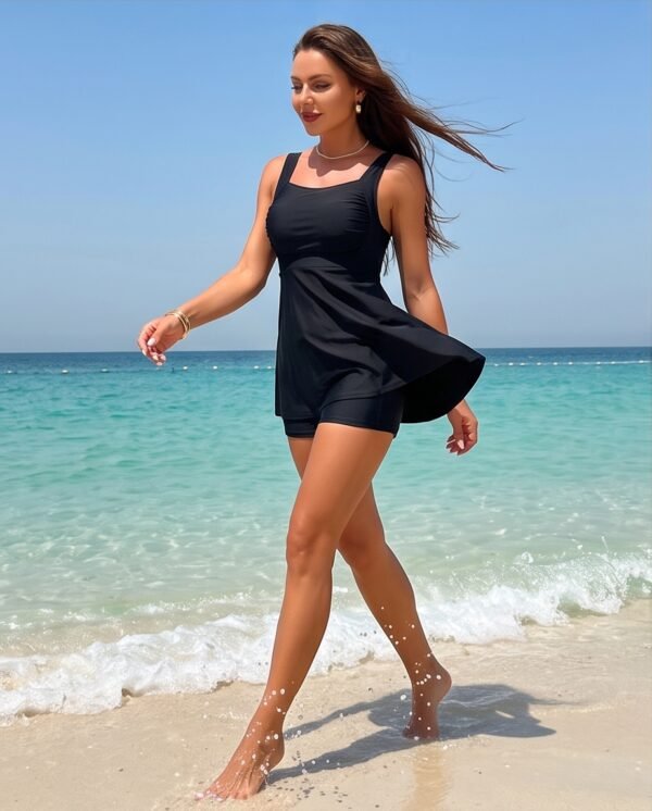 Black Flowy Tankini with Boyshorts