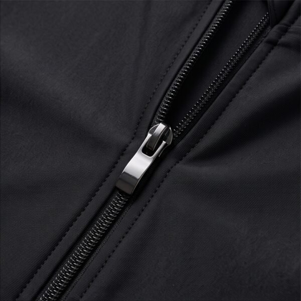 Black Zip-Front Boyleg Romper Swimsuit