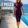 Plum Tunic & Capri Leggings Swim Set