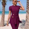 Plum Starfish-Clip Tunic Swim Set