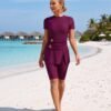 Plum Starfish-Clip Tunic Swim Set