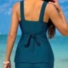 Teal Wrap-Front Tankini with Shorts