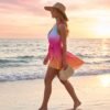 Sunset Ombre Wrap Swim Dress