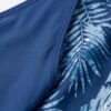 Navy Halter Top & Tropical Print Shorts Swim Set