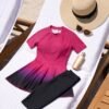 Pink Ombre Swim Dress with Leggings