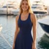Navy Racerback Bodycon Swim Dress