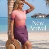 Pink to Purple Ombre Cutout Waist Wrap Romper Swimsuit