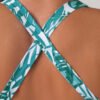 Green Tropical Print Deep-V One-Piece Swimsuit