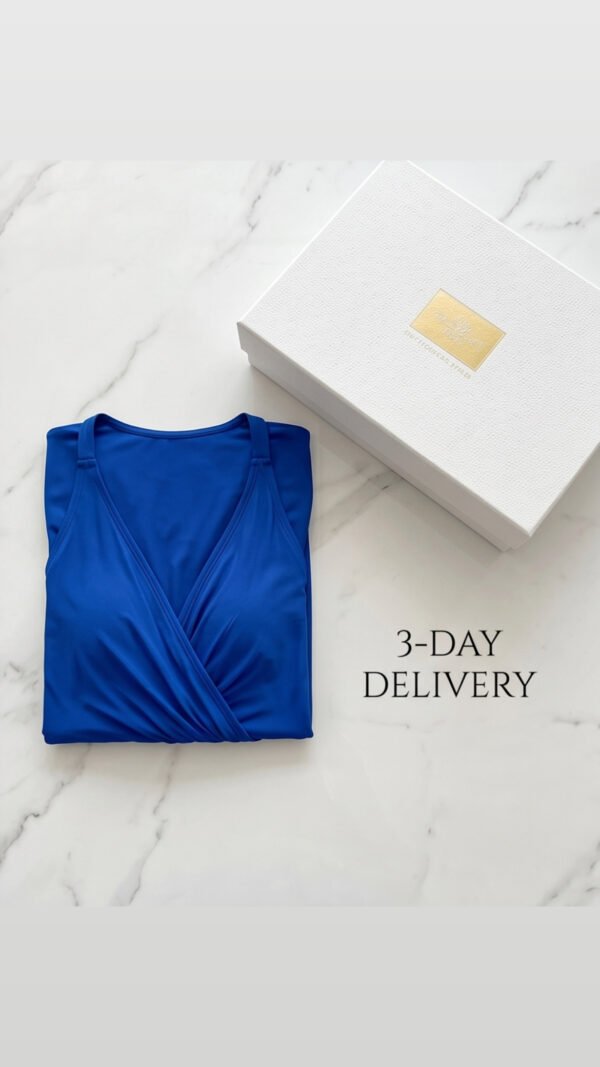 Royal Blue Wrap V-Neck Skirted Swim Dress