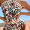Paisley Print Crisscross Halter One-Piece Swimsuit