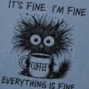 BS-TOP-002_2 Blue Oversized Graphic Coffee Cat T-Shirt