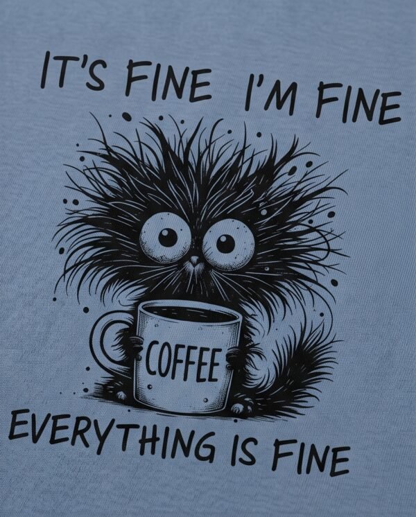 BS-TOP-002_2 Blue Oversized Graphic Coffee Cat T-Shirt