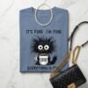 BS-TOP-002_4 Blue Oversized Graphic Coffee Cat T-Shirt