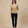 Tommy Hilfiger Camel V-Neck Knit Sweater
