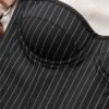 Black Pinstripe Strapless Corset Top