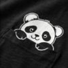 Black Panda Pocket Print Cotton T-Shirt