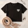 Black Panda Pocket Print Cotton T-Shirt