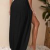 Black Wrap Tie Maxi Skirt Beach Coverup