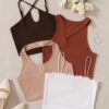 Ribbed Crop Top Set (4 Pieces) — Neutral Basics Bundle