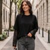 c55113b5-af89-4435-b7d3-e558dd4f0a97 Lace Sleeve Oversized Top — Black, Long Sleeve with Sheer Panels