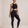Mesh Panel High-Waisted Leggings — Black, Squat-Proof Sports Leggings