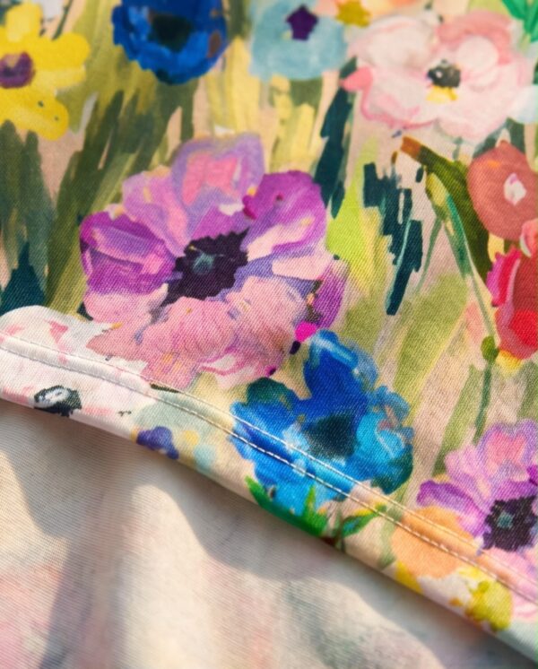 One-Shoulder Floral Print Top — Watercolour Meadow, Fitted Sleeveless