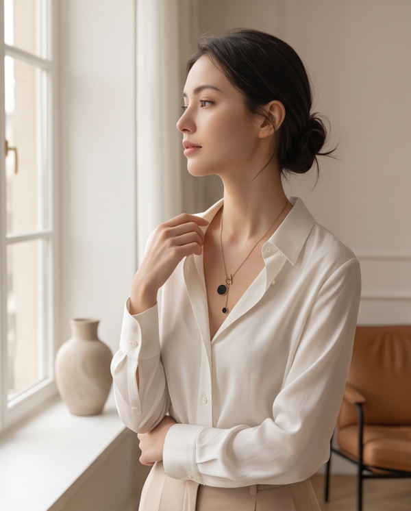 Gold-Tone Stainless Steel Toggle Lariat Necklace – Black Onyx Disc Pendants
