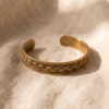 Vintage Antique Gold Braided Cuff Bracelet – Woven Pattern Bangle