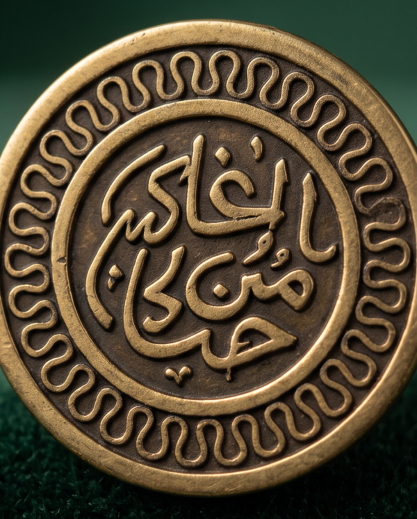 img_0739-2 Vintage Bronze Arabic Calligraphy Coin Ring – Wave Border Statement Ring