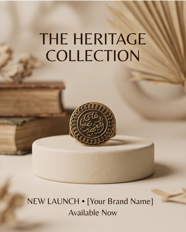 img_0745-2 Vintage Bronze Arabic Calligraphy Coin Ring – Scalloped Border Statement Ring