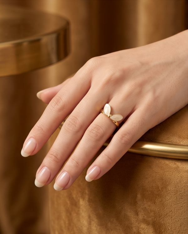 img_0760 Gold-Tone Stainless Steel Sunburst Ring – White Stone Sun Design