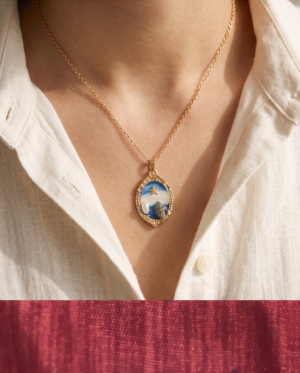 Gold-Tone Stainless Steel Ocean Pendant Necklace – Starfish & Shell Charm