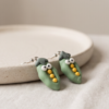 Cute Pea Pod Polymer Clay Earrings – Handmade Googly Eye Charm Earrings