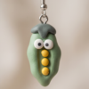 Cute Pea Pod Polymer Clay Earrings – Handmade Googly Eye Charm Earrings