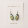 Cute Pea Pod Polymer Clay Earrings – Handmade Googly Eye Charm Earrings