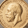 Gold-Tone Stainless Steel Vintage Coin Ring – “Georgius V” Portrait Design