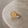 Gold-Tone Stainless Steel Vintage Coin Ring – “Georgius V” Portrait Design