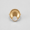Gold-Tone Stainless Steel Layered Disc Ring – Mother-of-Pearl Accent
