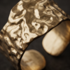 img_0957 Molten Textured Wide Cuff Ring — Gold-Tone Stainless Steel, Adjustable