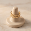 Braided Weave Wide Band Ring — Gold-Tone Stainless Steel, Adjustable