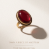 Oval Ruby-Red Stone Statement Ring — Vintage Copper Tone, Adjustable