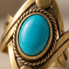Turquoise Oval Stone Bohemian Ring — Vintage Copper Tone, Adjustable