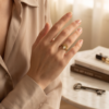 Sunburst Mother-of-Pearl Ring — Gold-Tone Stainless Steel, Adjustable