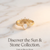 Sunburst Mother-of-Pearl Ring — Gold-Tone Stainless Steel, Adjustable