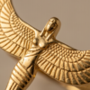 Winged Isis Goddess Ring — Pharaonic Gold-Tone Stainless Steel, Open Adjustable
