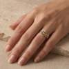 Two-Tone Braided Wide Band Ring — Gold & Silver Stainless Steel, Adjustable