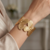 img_1083 Butterfly Open Cuff Bracelet — Gold-Tone Stainless Steel, Adjustable