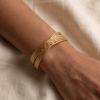 Multi-Strand Twisted Cable Cuff Bracelet — Gold-Tone Stainless Steel, Open Design