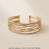 Multi-Strand Arm Cuff Armlet — Gold-Tone Stainless Steel, Adjustable
